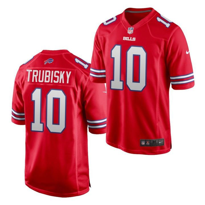 Men Buffalo Bills #10 Mitchell Trubisky Nike Red Game NFL Jersey